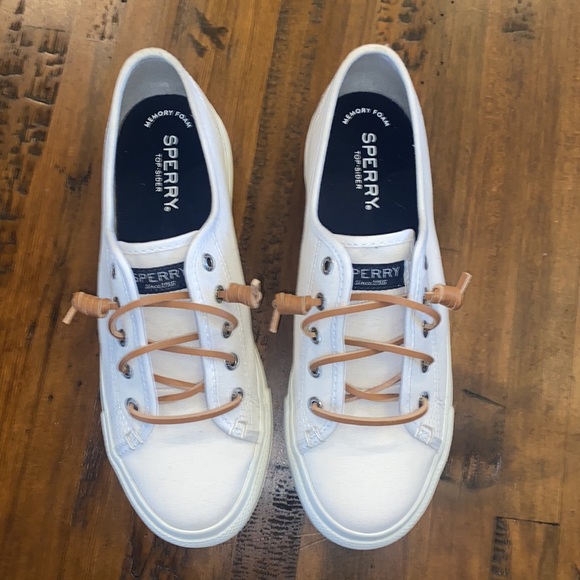 sperry white platform sneakers